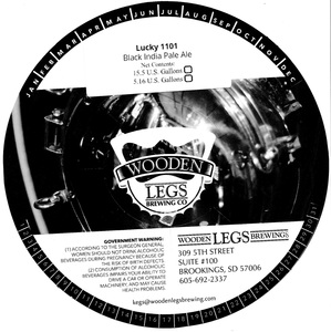 Wooden Legs Brewing Company Lucky 1101 Black India Pale Ale
