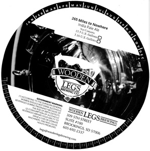 Wooden Legs Brewing Company 265 Miles To Nowhere India Pale Ale April 2017