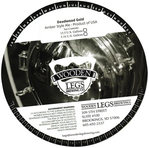 Wooden Legs Brewing Company Deadwood Gold Amber Ale April 2017
