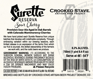 Crooked Stave Artisan Beer Project Surette Reserva Sour Cherry April 2017