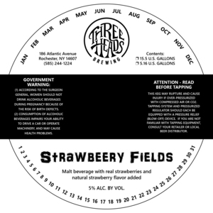 Three Heads Brewing Strawbeery Fields April 2017