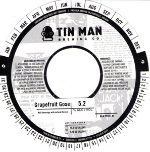 Tin Man Brewing Company Grapefruit Gose May 2017