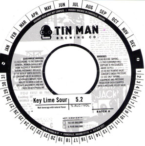 Tin Man Brewing Company Key Lime Sour May 2017