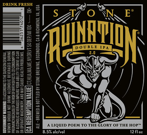 Stone Ruination Double Ipa 2.0 April 2017