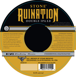 Stone Ruination Double Ipa 2.0 April 2017