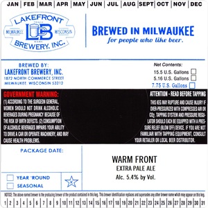 Lakefront Brewery Warm Front