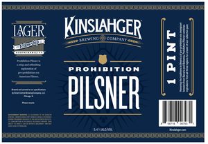 Kinslahger Prohibition Pilsner April 2017