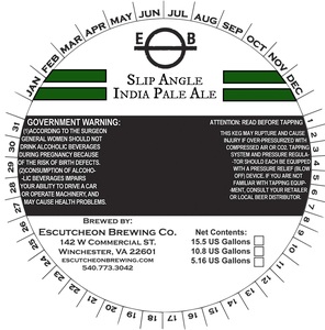 Escutcheon Brewing Company Slip Angle India Pale Ale