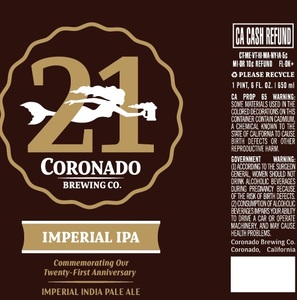 Coronado Brewing Company Imperial IPA April 2017