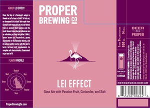 Proper Brewing Co. Lei Effect Gose Ale With Passionfruit