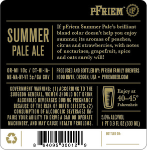 Pfriem Family Brewers Summer Pale Ale