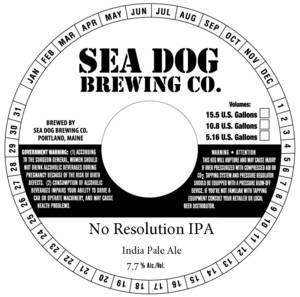 Sea Dog Brewing Co. No Resolution IPA April 2017