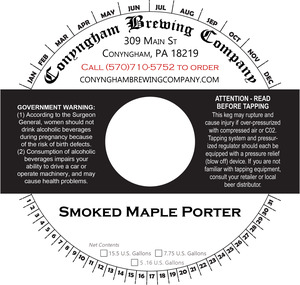 Conyngham Brewing Company Smoked Maple Porter April 2017