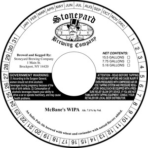 Stoneyard Brewing Company Mcbane's Wipa April 2017
