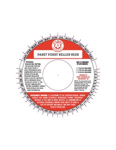 Pabst Forst Keller Beer April 2017
