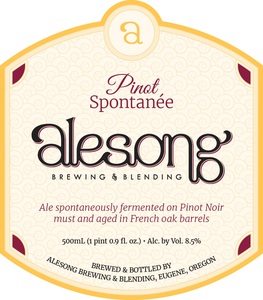 Pinot Spontanee Ale Spontaneously Fermented On Pinot Noi May 2017