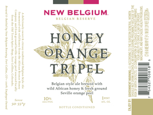 New Belgium Brewing Honey Orange Tripel May 2017