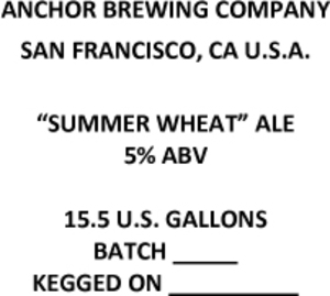 Anchor Brewing Company Summer Wheat April 2017