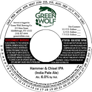 Green Wolf Brewing Co. Hammer & Chisel IPA