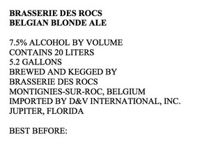 Brasserie Des Rocs Blonde