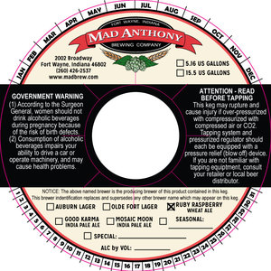 Ruby Raspberry Wheat Ale Keg Collar April 2017