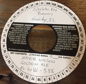 Skeleton Key Brewery Mayor Wilson Golden Ale April 2017