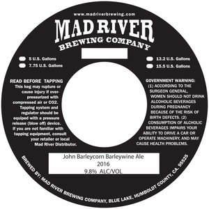 Mad River Brewing Company John Barleycorn Barleywine