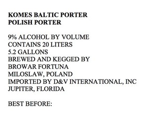 Komes Baltic Porter April 2017