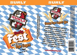 Surlyfest Rye Lager May 2017