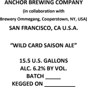 Anchor Brewing Company Wild Card May 2017