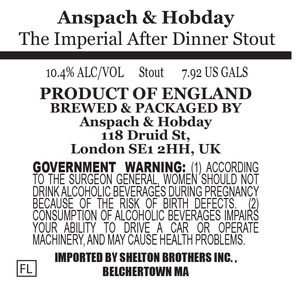 Anspach & Hobday The Imperial After Dinner Stout