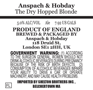 Anspach & Hobday The Dry Hopped Blonde