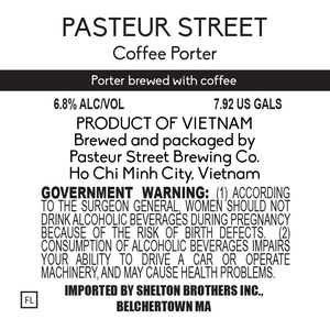 Pasteur Street Coffee Porter May 2017