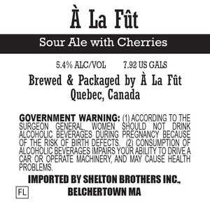 A La Fut Sour Ale With Cherries May 2017
