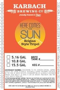Karbach Brewing Co. Here Comes The Sun May 2017