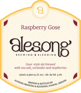 Raspberry Gose Gose-style Ale Brewed With Sea Salt, Cor May 2017