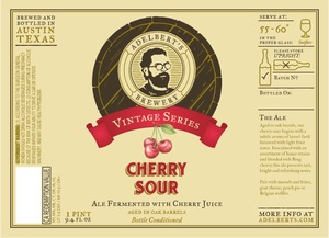 Adelbert's Brewery Cherry Sour May 2017