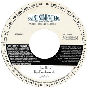 Saint Somewhere Brewing Company Bon Hiver May 2017