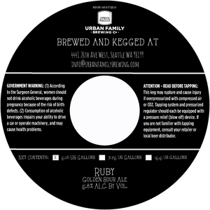 Urban Family Brewing Company Ruby