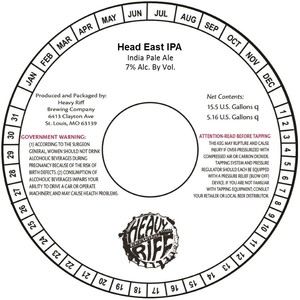 Heavy Riff Head East IPA May 2017