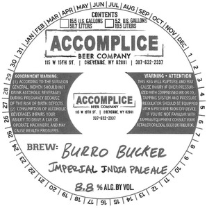 Accomplice Beer Company Burro Bucker Imperial India Pale Ale