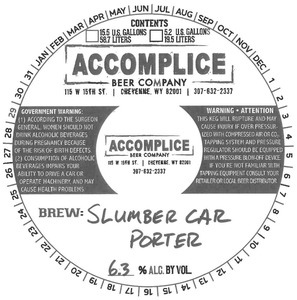 Accomplice Beer Company Slumber Car Porter