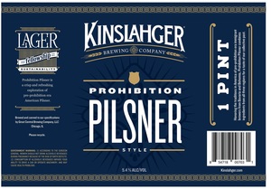 Kinslahger Prohibition Pilsner May 2017