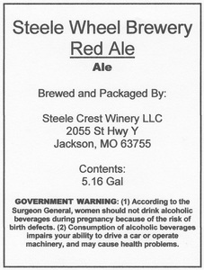 Steele Wheel Brewery Red Ale