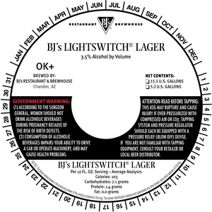 Bj's Lightswitch Lager May 2017