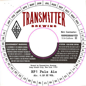 Transmitter Brewing Bp1 Pale Ale May 2017