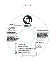 Funkwerks, Inc. Red Wine Saison