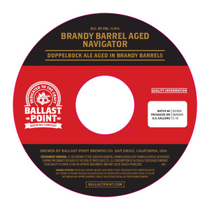 Ballast Point Brandy Barrel Aged Navigator May 2017