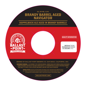 Ballast Point Brandy Barrel Aged Navigator May 2017