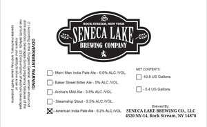 Seneca Lake Brewing Company American India Pale Ale May 2017